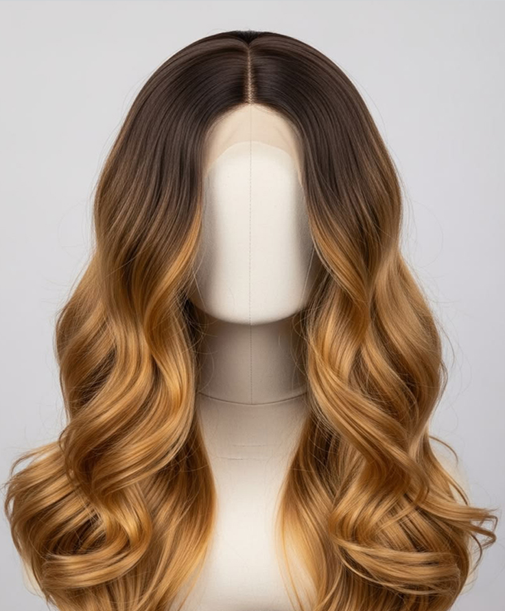 Ombré Honey Blonde Wavy Wig